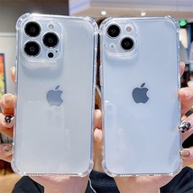 iPhone14 ソフトケース クリアケース 一体型レンズ保護 画面保護 角落ち防御_画像4