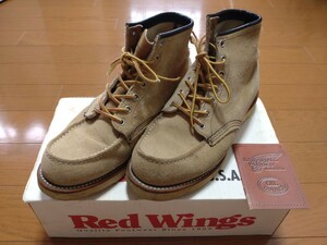 USA製★90s RED WING レッドウイング アイリッシュセッター #8173 スウェード モックトゥ 犬タグ 8E 元箱付き 正規品★ビンテージ