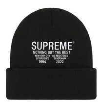 Supreme シュプリーム Nothing But Beanie Black 黒 ブラック 2022fw 新品 正規品 ニューエラ Beanie ビーニー ニット Knit キャップ_画像1