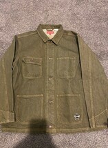 Supreme シュプリーム Denim Chore Coat M Olive オリーブ 2022ss M サイズ 試着のみ 正規品 ボックス ロゴ Box logo Star スター デニム_画像2