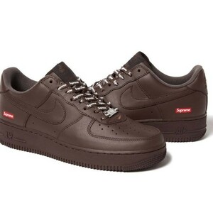 Supreme シュプリーム Nike Air Force1 Low ナイキ エアフォース1 US9.5 27.5cm 茶 Brown Leather レザー 新品 正規品 Box Logo ロゴ dunk