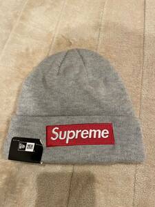 新品 Supreme New Era Box Logo Beanie ニットキャップ ニット帽 ビーニー グレー シュプリーム ボックスロゴ ニューエラ 