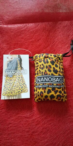 未使用　値下げ　NANOBAG　ナノバッグ　豹柄　ヒョウ柄　獣柄　レオパード柄　エコバッグ　コンパクト　軽量　男女兼用　素敵　　