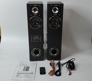 【美品】オーディオ機器 アンプ内蔵タワースピーカー Bearmax PSM-470GK ベアーマックス