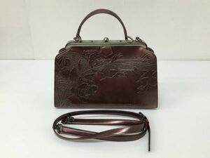 K18-903-1217-142【中古】Jean Paul GAULTIER(ジャン ポール ゴルチエ) ニューローズ がま口 ハンドバッグ ショルダーバッグ