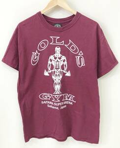 USA製 GOLD GYM Tシャツ 半袖 プリント 埼玉スーパーアリーナ 紫 古着 ゴールドジム SIZE：L■1208S