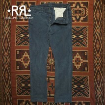 【逸品】 RRL Corduroy Work Trousers 【34×32】 コーデュロイ ワーク トラウザー 藍色 インディゴ ボタンフライ Ralph Lauren_画像1