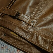 【逸品】 RRL 1st Cowhide Leather Jacket 【M】 カウハイド ジャケット 牛革 レザー バックルバック ライダース 焦げ茶 Ralph Lauren_画像7