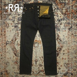 【USA製】 RRL Slim Fit One Washed Jeans 【31×30】 スリムフィット ワンウォッシュド ジーンズ デニム 赤耳 レザー 濃紺 Ralph Lauren