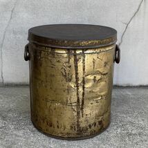 ヴィンテージ アンティーク 缶 TIN CAN ラード缶 / インダストリアル アドバタイジング ガレージ ディスプレイ 収納 店舗什器 アメリカ_画像2