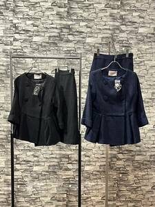 【未使用品】スーツ スカート ジャケット Dress Lab ドレスラボ サイズ M ネイビー ブラック スカート丈 62㎝ スーツ2点セット 21-11