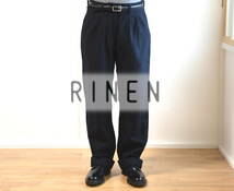 RINEN（made in japan） ウール綾織・2タックパンツ　size1　　MADE IN JAPAN. ネイビーブルー・シンプルなデザイン。　_画像1