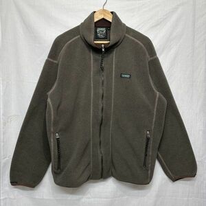 AIGLE エイグル POLARTEC ジップアップ ボア ジャケット フリース メンズ XL 茶色 ブラウン ワンポイント アウター アウトドア b18559