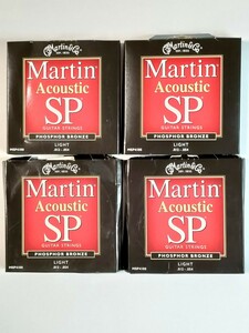 ♪Martin マーチン アコースティックギター 弦 MSP4100 PHOSPHOR BRONZE LIGHT .012-.054【 4セット 】♪旧パッケージ 未使用品