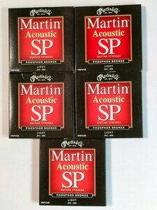 ♪Martin マーチン アコースティックギター 弦 PHOSPHOR BRONZE MSP4100 LIGHT .012-.054【 5セット 】♪旧パッケージ 未開封品