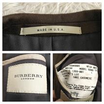 【最高級】バーバリー BURBERRY ★カシミヤ100%！ 美シルエット テーラードジャケット メンズ 36REG M〜L相当 ダークブラウン 米国製 美品_画像9