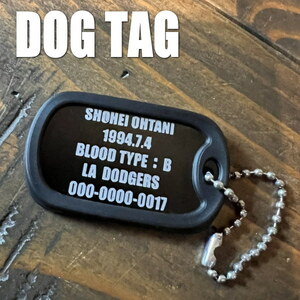 DOG TAG ドッグタグ 刻印無料 カバー＆チェーン付き 迷子札 名入れ キーホルダー ペンダントトップ 誕生日 血液型 電話番号