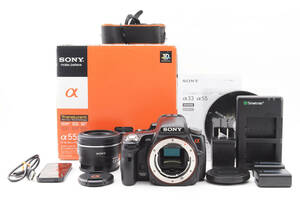 ■美品■ ソニー SONY α55 50mm F1.8 レンズセット SLT-A55V 1620万画素 《元箱付》 SH-01D23-460