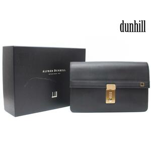 Dunhill ダンヒル レザー クラッチバッグ セカンドバッグ 黒 ブラック