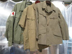 旧日本軍 コート 上着 長袖シャツ 兵用冬襦袢？ 昭和 軍服 ３枚 管理5MS1212E18