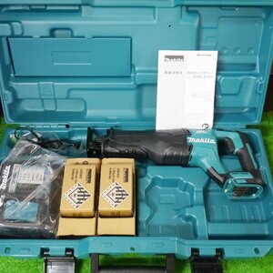 未使用品・保管品 makita マキタ JR187DRGX 充電式レシプロソー ブルー バッテリ BL1860B 2個 充電器 DC18RF 231101 佐川急便160サイズ発送