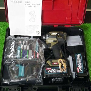 未使用品・保管品 makita マキタ TD002GRDXO 充電式インパクドドライバ オリーブ 充電器 DC40RA バッテリ BL4025 2個 取説/ケース 231104