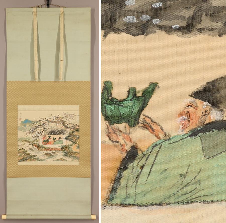 [Authentic work] ◆ Domoto Impression ◆ Shoko Kannin ◆ Same box ◆ Kyoto ◆ Handwritten ◆ Silk book ◆ Hanging scroll ◆ T208, painting, Japanese painting, person, Bodhisattva