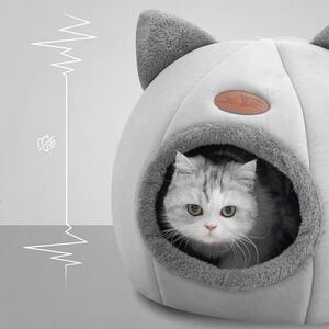 人気商品☆ 猫ベッド 猫ハウス ペット用寝袋 ペットベッド ドーム型 洗える