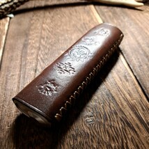 【革族工房】◆NativeAmerican◆handmade◆【iQOS ILUMA ONE】アイコス イルマ ワン レザー保護ケース◆ヌメ革◆ヴィンテージ調TYPE2_画像7