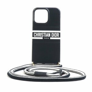 クリスチャンディオール Christian Dior スマートフォンケース iPhone13 Proケース レザー ブラック h29967g