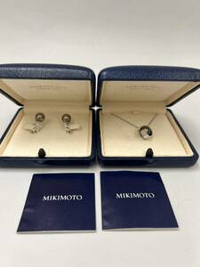 ★ミキモト MIKIMOTO 真珠 黒蝶　パール アクセサリー イヤリング ネックレス K18 ダイヤ入り　9mm 10mm 大粒♪♪