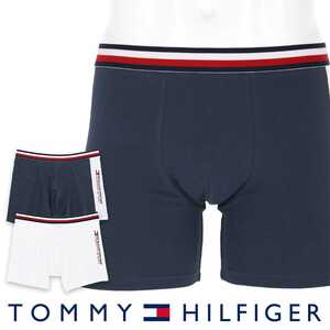 TOMMY HILFIGER トミーヒルフィガー TOMMY SPORT COTTON 2P BOXER BRIEF FASHION スポーツ ボクサーパンツ 53391443 ネイビー/ホワイト L