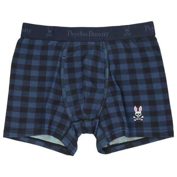 Psycho Bunny サイコバニー BUFFALO CHECK BUNNY バッファローチェックバニー 前開き ボクサーパンツ メンズ 53410006 ネイビー M