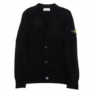 L ブラック【美品】STONE ISLAND/ストーンアイランド ソフトコットン ニット カーディガン 19SS 国内正規 フロントメタルボタン