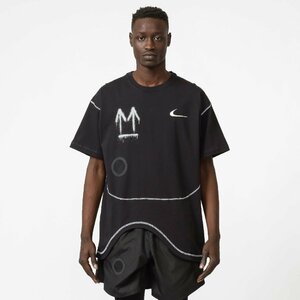 US M【未使用タグ付】20SS OFF-WHITE × NIKE アローズロゴ クルーネック Tシャツ (M NRG RU SS TEE) CN5567-010 ブラック