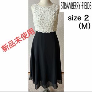 STRAWBERRYFIELDS ストロベリーフィールズパーティードレス ドレス デザイン切り替え フレア ワンピース 