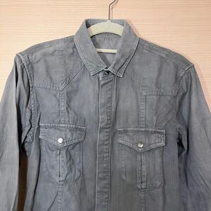 5351 HOMMES グレー色デニム風　シャツ　M-size