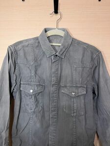 5351 HOMMES グレー色デニム風　シャツ　M-size