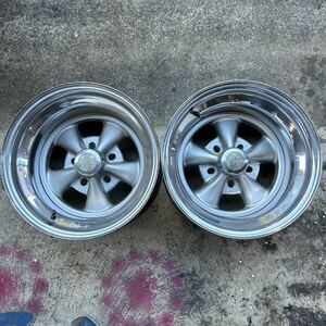 深リム　当時物 CRAGAR クレーガー 15×10J 5穴 PCD 114.3 120.65 127 2本セット　アメ車