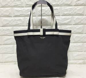 no19139 kate spade new york ケイトスペード レザー ナイロンキャンバス 肩掛けショルダー ハンド トート バッグ ☆