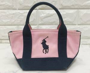 no18506 RALPH LAUREN ラルフローレン ビッグポニー キャンバス トート ハンド ミニ バッグ ☆