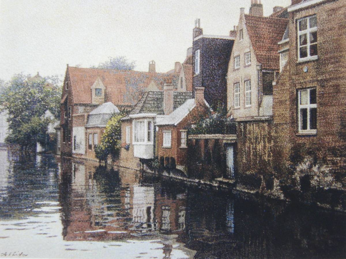 Yoshio Ashida, [Paysage de canal (Bruges, Belgique)], Extrait d'un livre d'art rare, Bonne condition, Tout neuf, encadré de haute qualité, livraison gratuite, Peinture occidentale peinture à l'huile peintre japonais, art, peinture, peinture à l'huile, Nature, Peinture de paysage