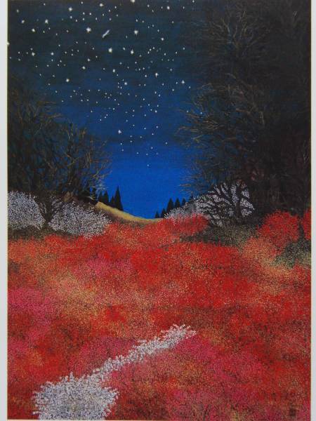 Reiji Hiramatsu, Road - Star Flower, Rare art book, New frame included, wanko, Painting, Oil painting, Nature, Landscape painting