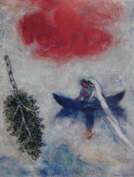 Marc Chagall, La Barca, Edición en el extranjero, extremadamente raro, razonado, Nuevo marco incluido, gastos de envío incluidos, wanko, Cuadro, Pintura al óleo, Retratos