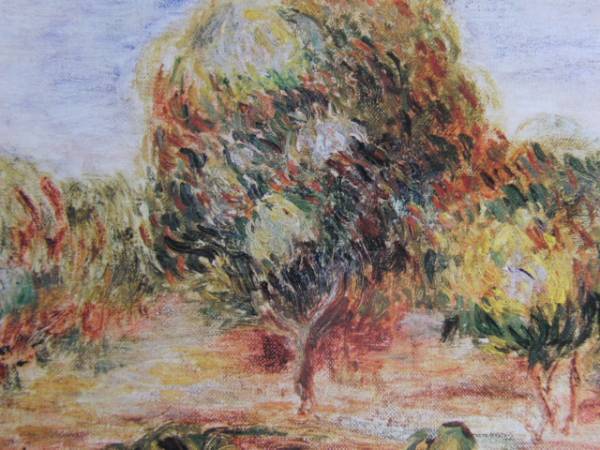Pierre-Auguste Renoir, PAYSAGE A CAGNES, Édition outre-mer, extrêmement rare, raisonné, Nouveau cadre inclus, frais de port inclus, y321, Peinture, Peinture à l'huile, Nature, Peinture de paysage