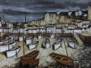 Art hand Auction Bernard Buffet, Ship Series 34, Extremely rare framing plate, New frame included, postage included, iafa, Painting, Oil painting, Nature, Landscape painting