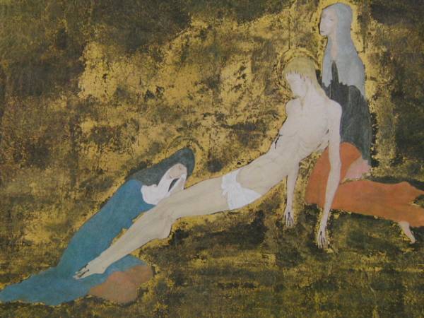 Tsuguharu Fujita, pieta, From raisonné, super rare, On-print signature, Brand new with frame, postage included, iafa, painting, oil painting, portrait