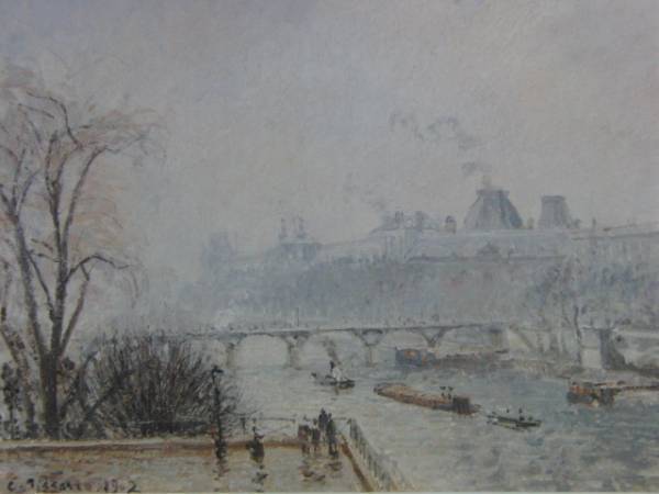 كاميل بيسارو, متحف اللوفر والمدينة vous Pont Neuf-Matin بروم, من كتاب الفن النادر للغاية, إطار جديد متضمن, com.iafa, تلوين, طلاء زيتي, طبيعة, رسم مناظر طبيعية