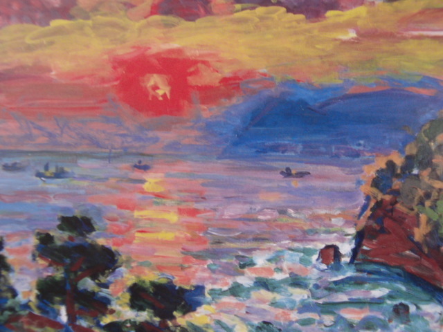 Ide Nobumichi, [Amanecer en el cabo Tsunashiro], De una rara colección de arte., En buena condición, Nuevo con marco de alta calidad., envío gratis, pintura occidental, pintura al óleo, pintor japonés, Cuadros de paisajes, Arte, Cuadro, Pintura al óleo, Naturaleza, Pintura de paisaje