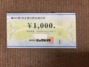 ビックカメラ株主優待券12000円分 ★普通郵便orミニレター送料込　2024年5月末　コジマ　ソフマップ